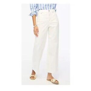 J.crew Factory Tall Wide-leg Crop Jean All-day Stretch White SizeT34 BR053 $118